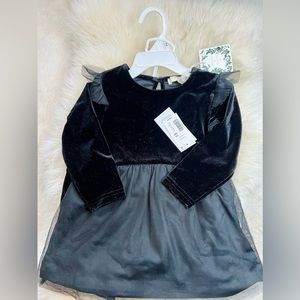 Brand New! Toddler girl black velvet tulle dress. Size 18 months.